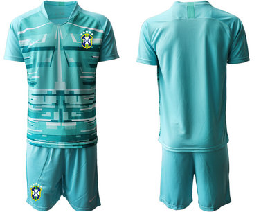 2020-21 Brazil Lake Blue Goalkeeper Soccer Jersey 2020-21 Brazil Lake Blue Goalkeeper Soccer Jersey