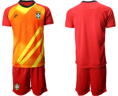 2020-21 Brazil Red Goalkeeper Soccer Jersey