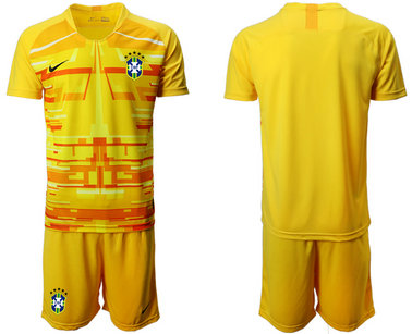 2020-21 Brazil Yellow Goalkeeper Soccer Jersey