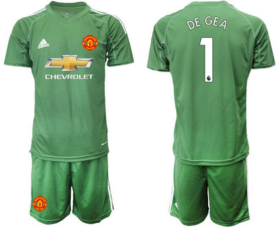 2020-21 Manchester United 1 DE GEA Army Green Goalkeeper Soccer Jersey