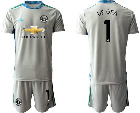 2020-21 Manchester United 1 DE GEA Gray Goalkeeper Soccer Jersey 2020-21 Manchester United 1 DE GEA Gray Goalkeeper Soccer Jersey