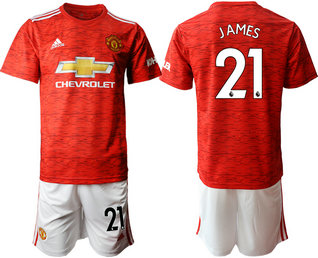 2020-21 Manchester United 21 JAMES Home Soccer Jersey 2020-21 Manchester United 21 JAMES Home Soccer Jersey