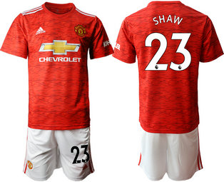 2020-21 Manchester United 23 SHAW Home Soccer Jersey