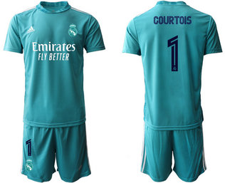 2020-21 Real Madrid 1 COURTOIS Blue Goalkeeper Soccer Jersey