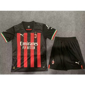 2022-23 AC Milan Home Soccer Kids Kits