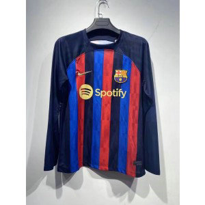 2022-23 Barcelona Long Sleeves Home Soccer Men Jersey