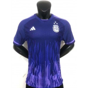 2022 World Cup Argentina Away Soccer Men 3 Stars Jersey