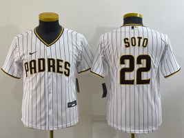 MLB Padres 22 Juan Soto White NIke Cool Base Women Jersey