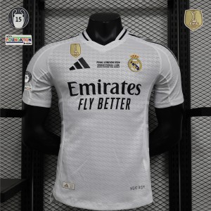 24-25 Player Version Slim Fit(Run Smaller) Real Madrid Home Champions League Final Jersey S-3XL