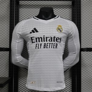 24-25 Player Version Slim Fit(Run Smaller) long sleeve Real Madrid home Jersey S-XXL