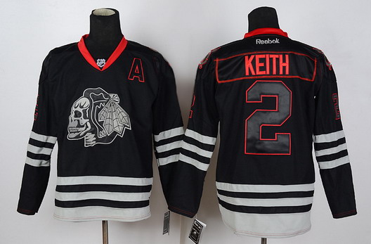 Chicago Blackhawks #2 Duncan Keith Black Ice Skulls Jersey Chicago Blackhawks #2 Duncan Keith Black Ice Skulls Jersey