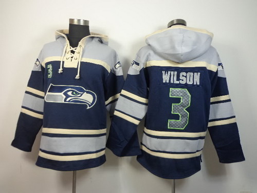 Seattle Seahawks #3 Russell Wilson 2014 Navy Blue Hoodie Seattle Seahawks #3 Russell Wilson 2014 Navy Blue Hoodie