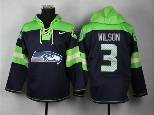 Nike Seattle Seahawks #3 Russell Wilson 2014 Navy Blue Hoodie Nike Seattle Seahawks #3 Russell Wilson 2014 Navy Blue Hoodie