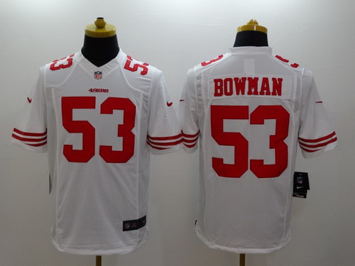 Nike San Francisco 49ers #53 NaVorro Bowman White Limited Jersey Nike San Francisco 49ers #53 NaVorro Bowman White Limited Jersey