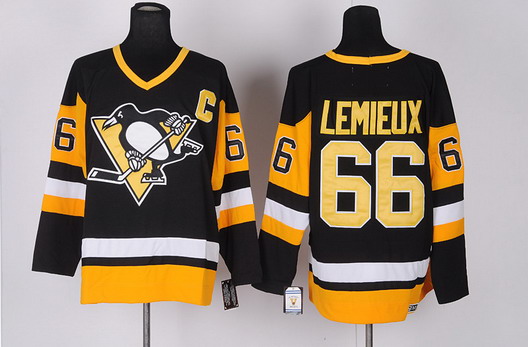 Pittsburgh Penguins #66 Mario Lemieux Black Throwback CCM Jersey Pittsburgh Penguins #66 Mario Lemieux Black Throwback CCM Jersey