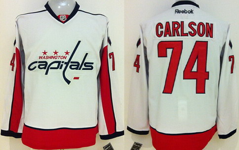 Washington Capitals #74 John Carlson White Jersey Washington Capitals #74 John Carlson White Jersey