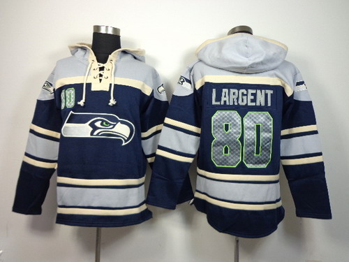 Seattle Seahawks #80 Steve Largent 2014 Navy Blue Hoodie Seattle Seahawks #80 Steve Largent 2014 Navy Blue Hoodie