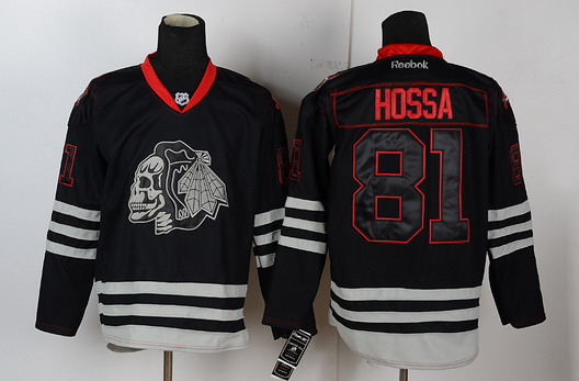 Chicago Blackhawks #81 Marian Hossa Black Ice Skulls Jersey Chicago Blackhawks #81 Marian Hossa Black Ice Skulls Jersey