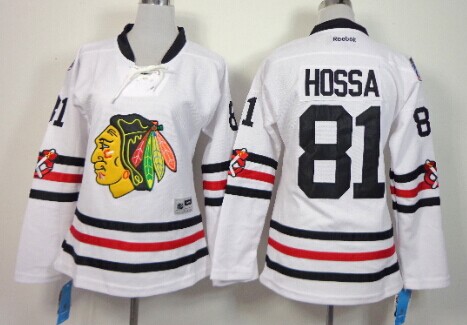 Chicago Blackhawks #81 Marian Hossa 2015 Winter Classic White Women Jersey