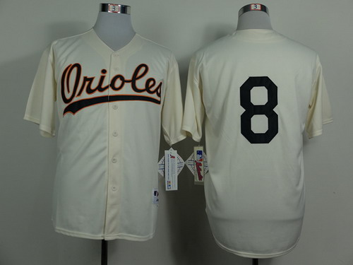 Baltimore Orioles #8 Cal Ripken 1954 Cream Jersey Baltimore Orioles #8 Cal Ripken 1954 Cream Jersey