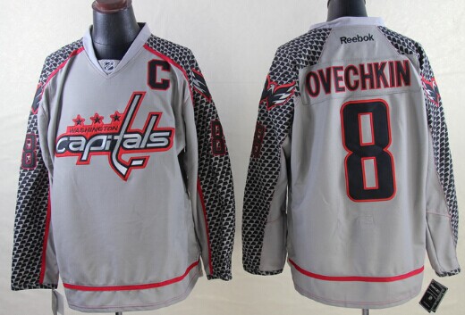 Washington Capitals #8 Alex Ovechkin Charcoal Gray Jersey Washington Capitals #8 Alex Ovechkin Charcoal Gray Jersey
