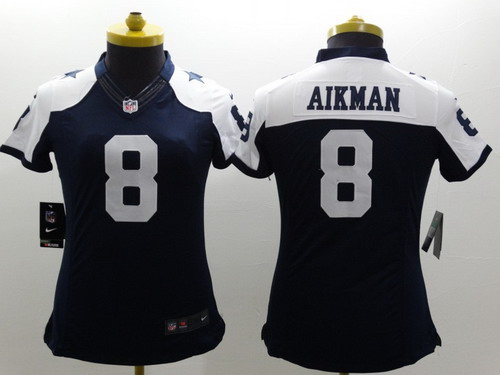 Nike Dallas Cowboys #8 Troy Aikman Blue Thanksgiving Limited Womens Jersey Nike Dallas Cowboys #8 Troy Aikman Blue Thanksgiving Limited Womens Jersey