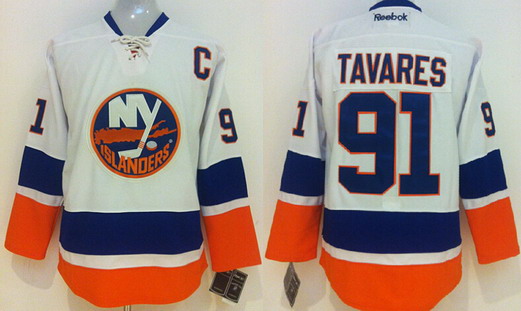 New York Islanders #91 John Tavares White Jersey New York Islanders #91 John Tavares White Jersey
