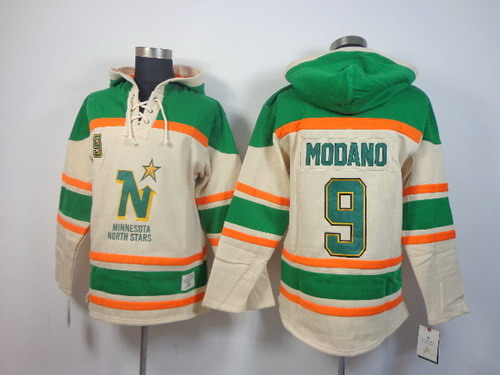 Old Time Hockey Dallas Stars #9 Mike Modano Cream Hoodie Old Time Hockey Dallas Stars #9 Mike Modano Cream Hoodie