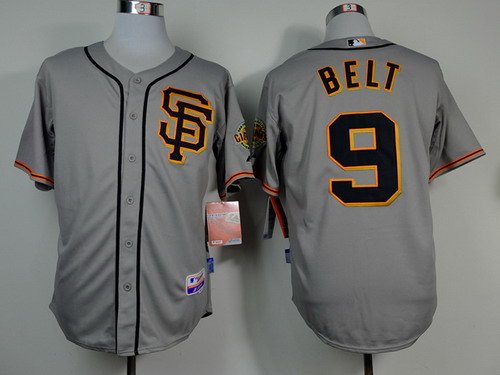 San Francisco Giants #9 Brandon Belt Gray SF Edition Jersey San Francisco Giants #9 Brandon Belt Gray SF Edition Jersey