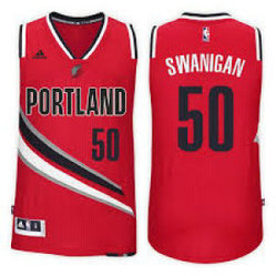 Adidas Blazers 50 Caleb Swanigan Red 2017 NBA Draft Men Jersey