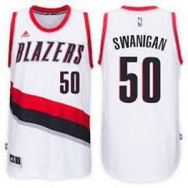 Adidas Blazers 50 Caleb Swanigan White 2017 NBA Draft Men Jersey
