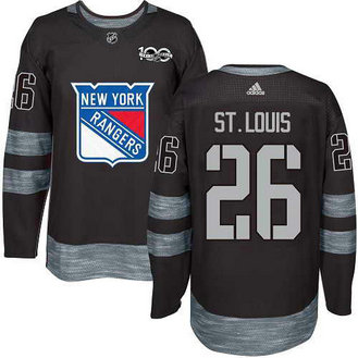 Adidas Men's York Rangers #26 Martin St.Louis Stitched Black 1917-2017 100th Anniversary NHL Jersey