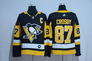 Adidas Pittsburgh Penguins #87 Sidney Crosby Black Alternate Authentic Stitched NHL Jersey