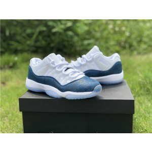 Air Jordan 11 Low Blue Snakeskin Custom Shoes
