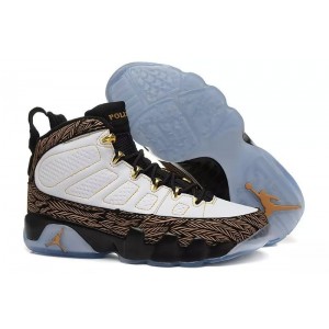 Air Jordan 9 Fluorescent High White Black Golden Men Women Shoes