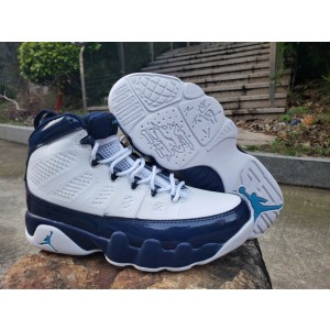 Air Jordan 9 Retro (GS) White Navy Blue Shoes