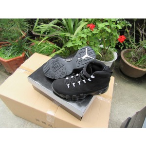 Air Jordan 9 White Logo Black Men Women Shoes