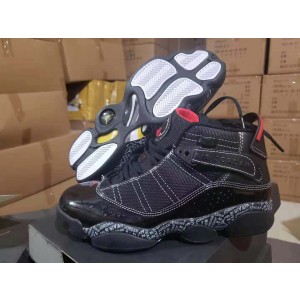 Air Jordan Six Rings Black White Word Shoes