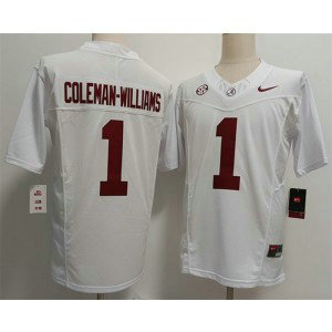 Alabama Crimson Tide 1 Ryan Coleman-Williams White F.U.S.E. Vapor Limited Men Jersey