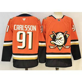 Anaheim Ducks 91 Carlsson Orange New Men Jersey