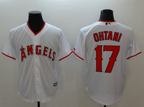 Angels 17 Shohei Ohtani White Cool Base Jersey