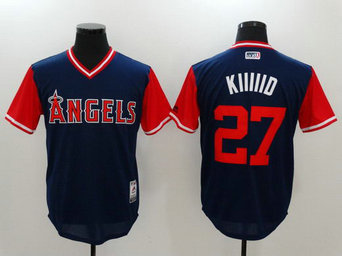Angels 27 Mike Trout Kiiiiid Majestic Navy 2017 Players Weekend Nickname Jersey Jersey