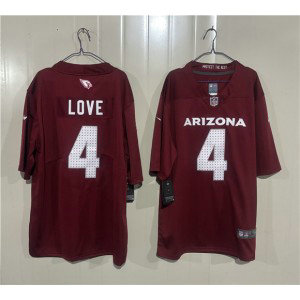 Arizona Cardinals 4 Jeremiyah Love Red 2026 Draft Vapor Limited Men Jersey