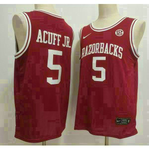 Arkansas Razorbacks 5 Darius Acuff Jr. Red Vapor Limited Men Jersey
