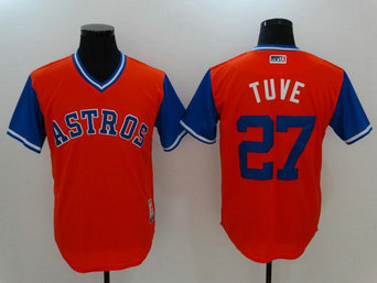 Astros 27 Jose Altuve Tuve Majestic Orange 2017 Players Weekend Nickname Jersey