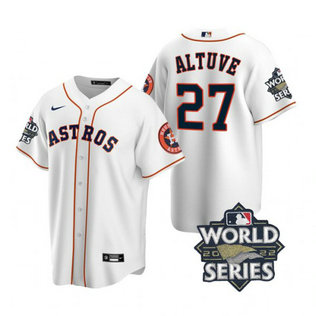 Astros 27 Jose Altuve White Nike 2022 World Series Cool Base Jersey Astros 27 Jose Altuve White Nike 2022 World Series Cool Base Jersey