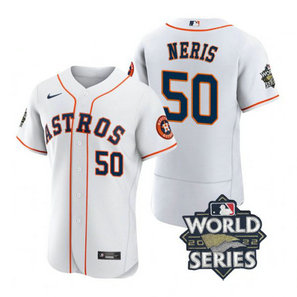 Astros 50 Hector Neris White Nike 2022 World Series Flexbase Jersey