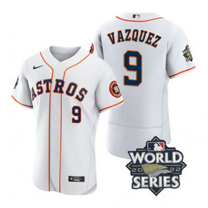 Astros 9 Christian Vazquez White Nike 2022 World Series Flexbase Jersey Astros 9 Christian Vazquez White Nike 2022 World Series Flexbase Jersey