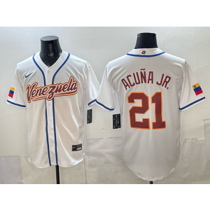 Atlanta Braves 21 Acuna JR White 2026 World Cup Cool Base Men Jersey