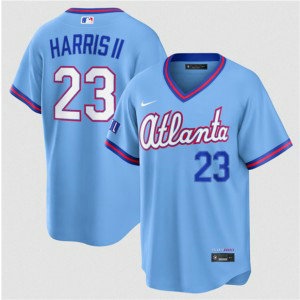 Atlanta Braves 23 Michael Harris II Powder Blue 2026 City Connect Cool Base Men Jersey